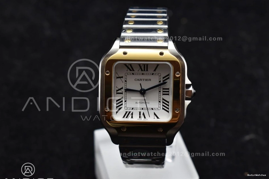 SmartLinks YG 1:1 1096 on Cartier SS MIYOTA YG Best V 35mm Bracelet 9015 BVF SS Dial Edition StreetReady de Santos White 0513